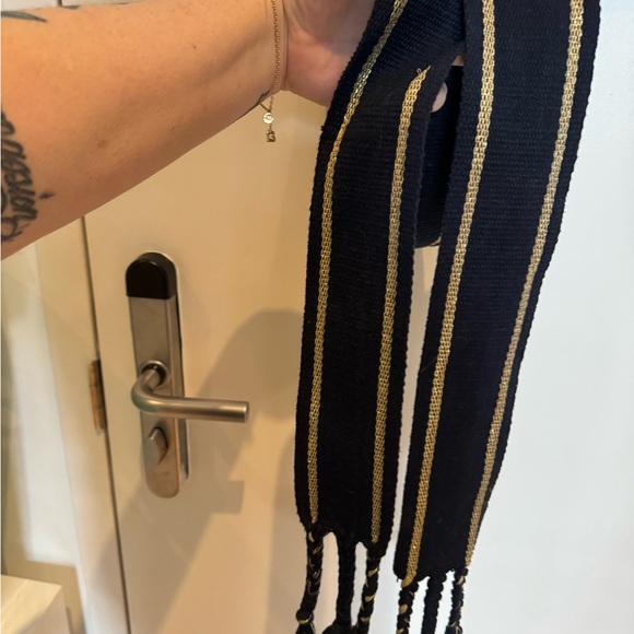 Ace & Jig Navy and Gold Fabric Braided Tassel Belt - Picture 2 of 6